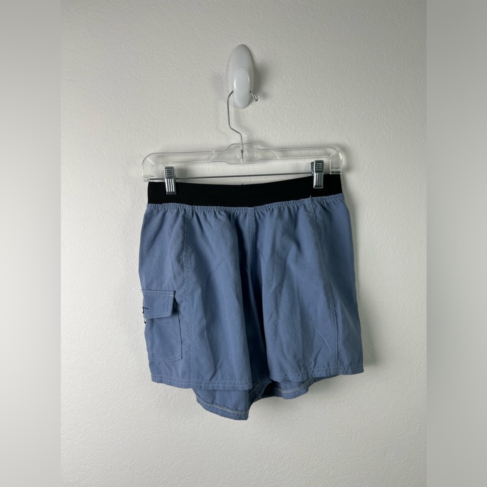 PrAna Elastic Waist Cargo Pocket Blue Running Hiking Vacation Beach Shorts
